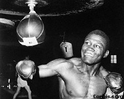 Dick Tiger punching speedbag december 7, 1961